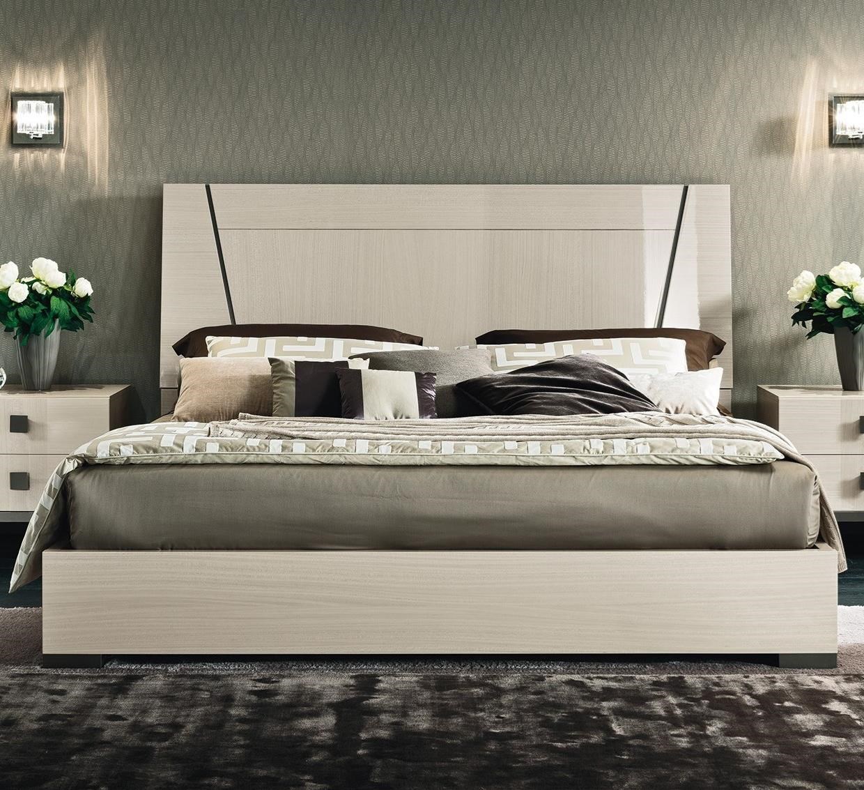 Alf Italia Mont Blanc PJMB0275 King Low Profile Bed with Wood Headboard